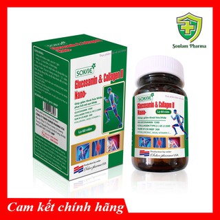 Glucosamine Collagen II Nanc lọ 60 viên - Giúp phục hồi mô sụn khớp , giúp làm trơn ổ khớp