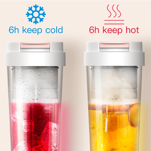 Máy Xay Sinh Tố Cầm Tay kiêm cốc giữ nhiệt inox 2 trong 1 Deerma NU90