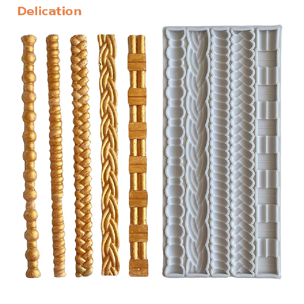 [Delication] Khuôn Silicone Làm Kẹo Đường Bên Hông Bánh Ngọc Đá Quý Hình Hoa Gợn Sóng