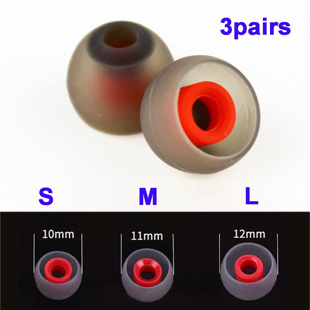 Set 6 cặp nút bọc đầu tai nghe bằng silicon hai màu S M L