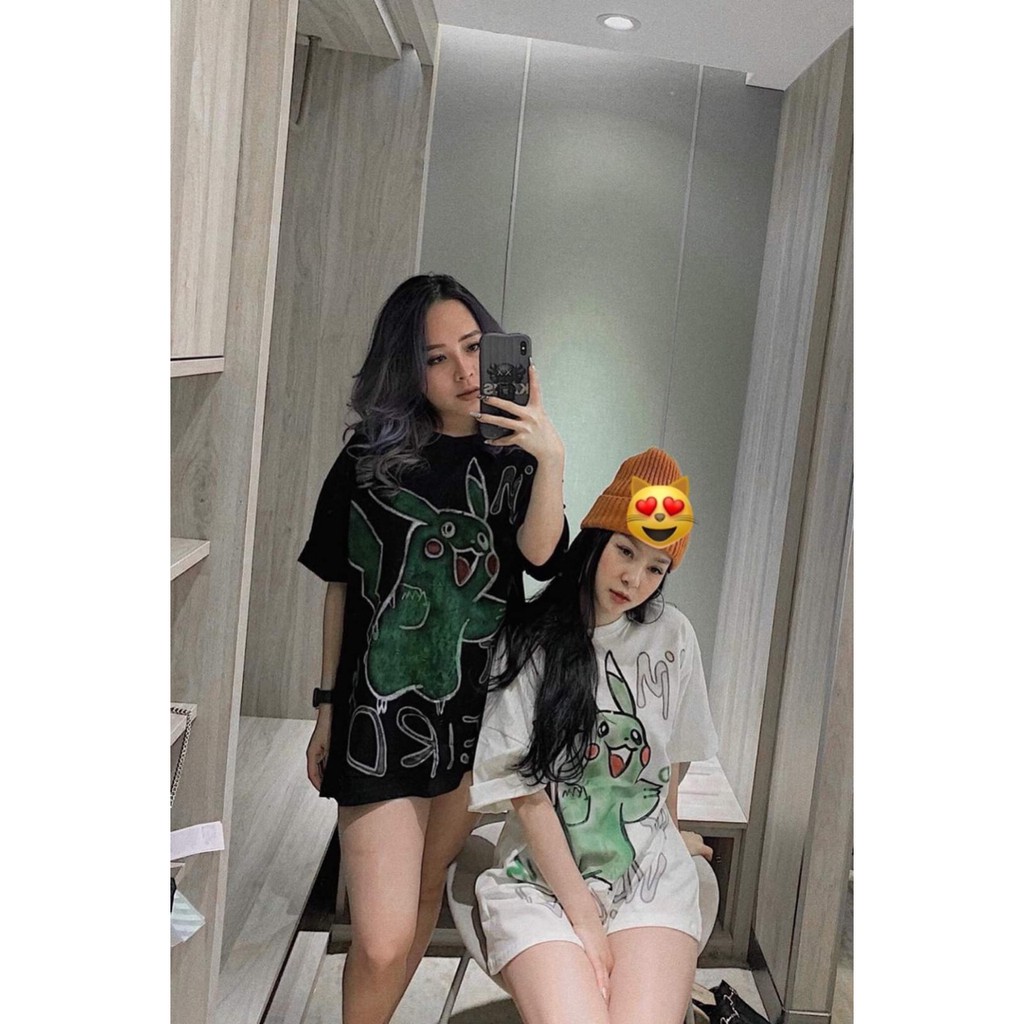 Áo thun cổ tròn tay lỡ form rộng cao cấp Gấu Con cao cấp Freesize 40-65Kg BK55