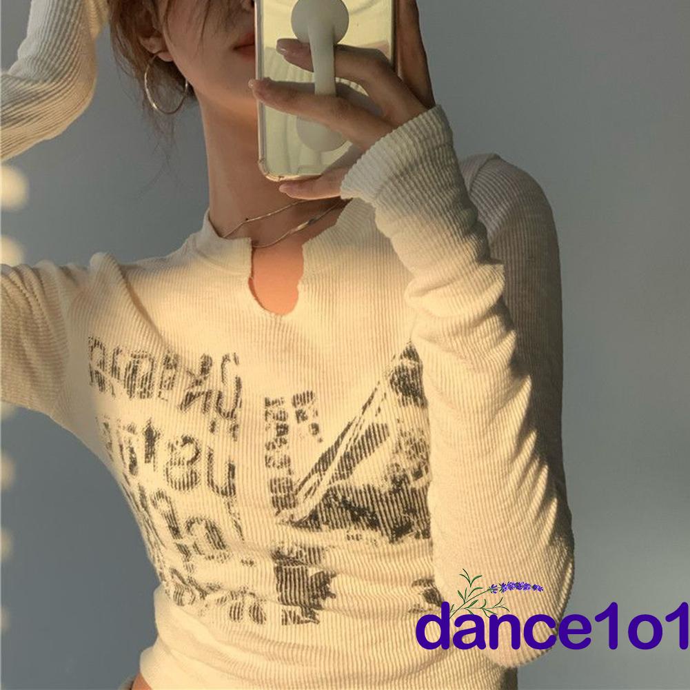 Áo croptop tay dài màu sắc đơn giản thời trang mùa hè cho nữ