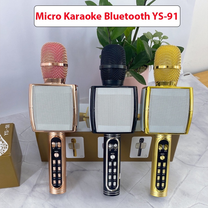 Micro Karaoke Bluetooth YS92  Dùng Livetream Vùa Hát Như Micro Loa Rời Bình Thường - BASS SIÊU TO