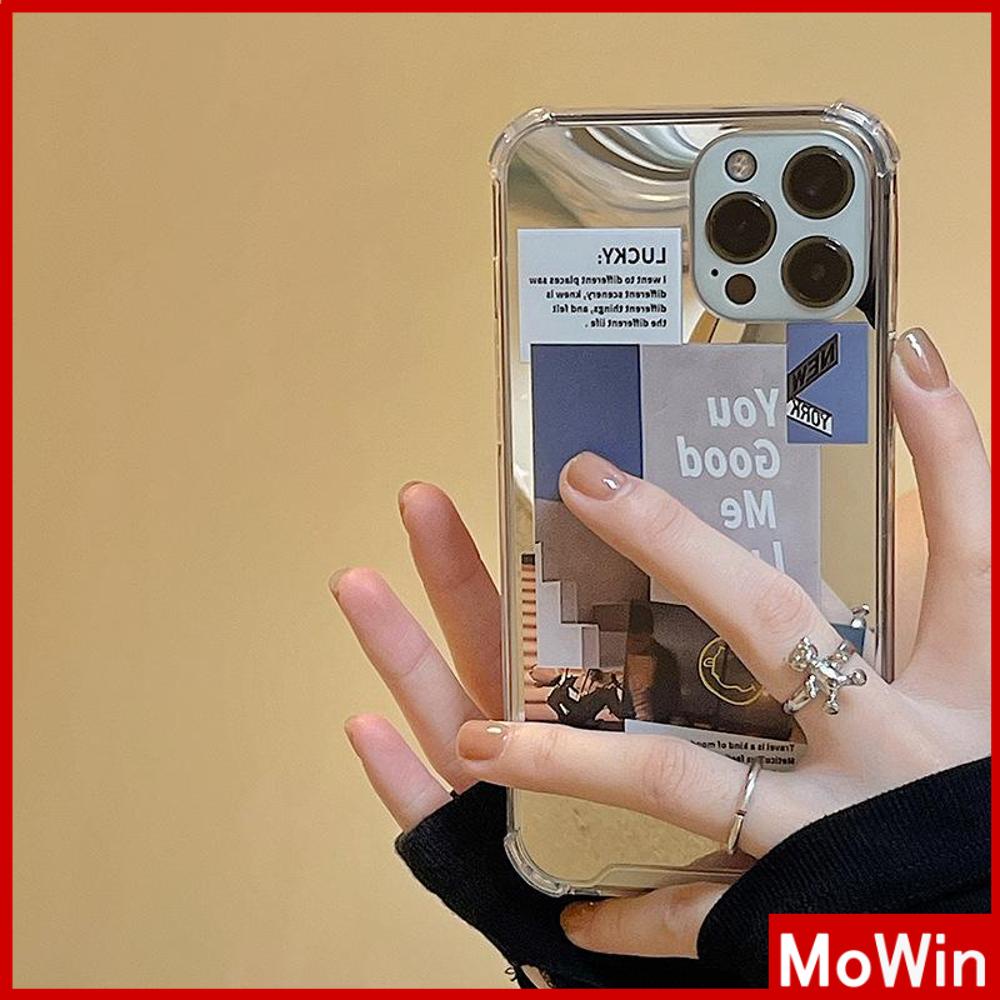 Ốp điện thoại acrylic tráng gương HD có túi khí chống sốc in hình tạp chí thích hợp cho iPhone 11 12 13 PMax 7 Plus Xr