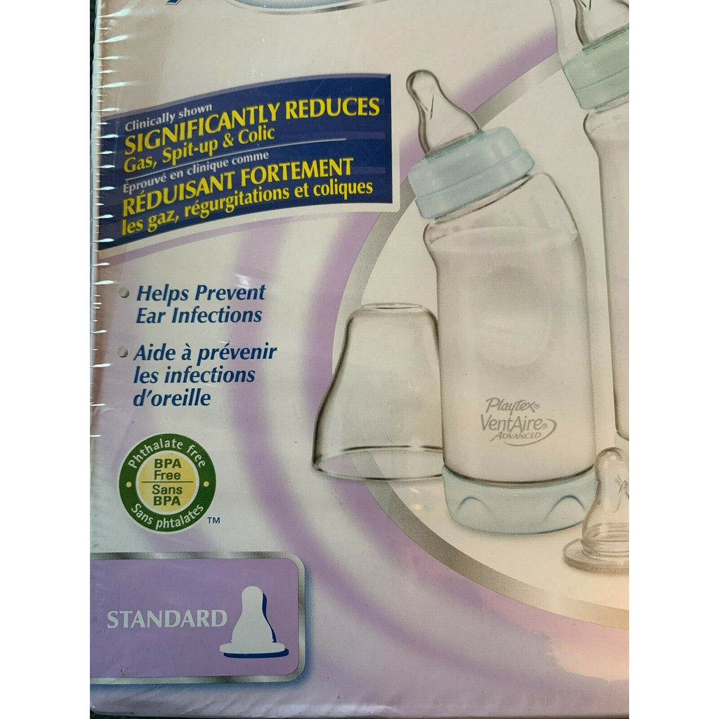 Set 5 bình sữa Playtex ventaire cổ thường 200ml và 266ml