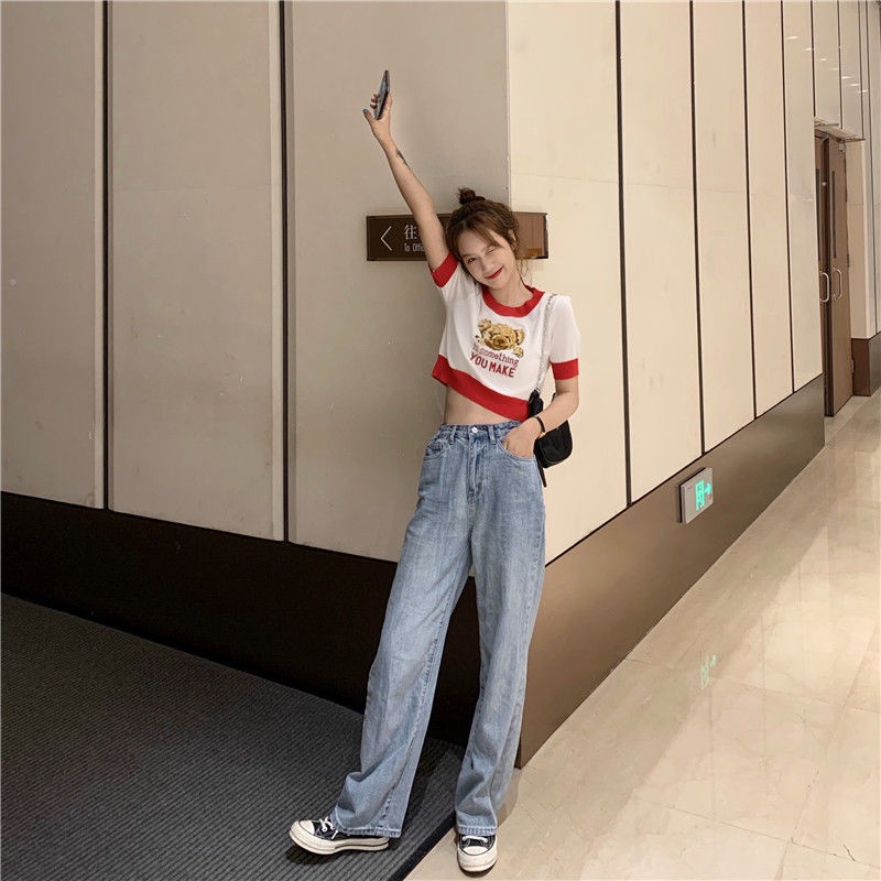 Áo Sweater Ngắn Tay In Hình Gấu Thời Trang Cho Nữ