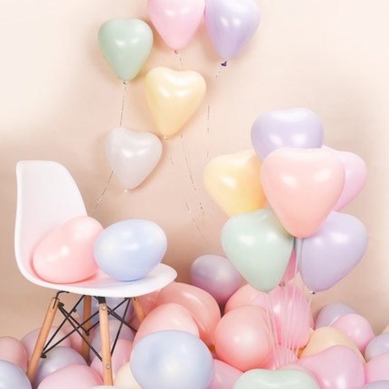 Set 50 Bong Bóng 12 Inch Hình Trái Tim Nhiều Màu Sắc Dùng Để Trang Trí Tiệc Cưới/Sinh Nhật