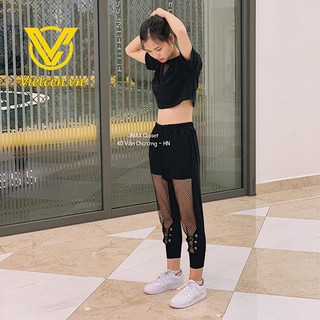 Quần jogger phối lưới buộc dây < Siêu Hot 2019 >