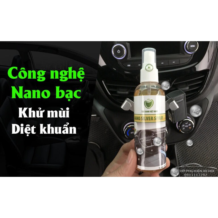 Nano bạc, &lt;tphcm&gt; Xịt khử mùi Nano Silver Spray cho Ô tô, Công nghệ Nano diệt khuẩn, nấm gây mùi triệt để