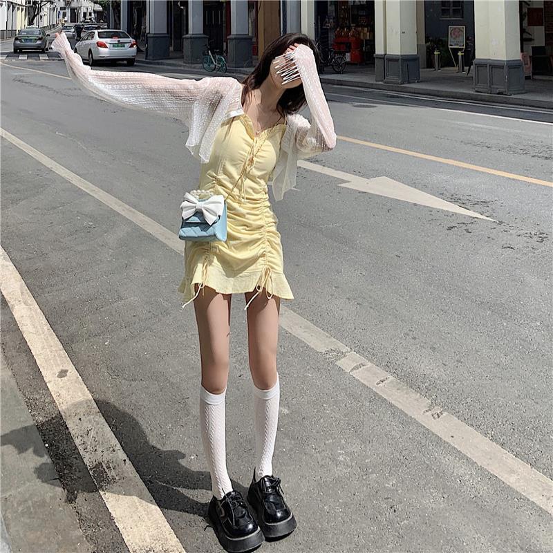 Áo Khoác Cardigan Mỏng Phối Ren Màu Trắng Thời Trang Mùa Hè 2022 Cho Nữ