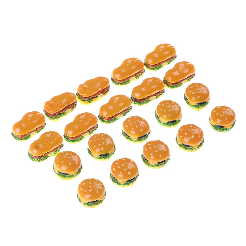 Set 2 Bánh Hamburger Đồ Chơi Cho Nhà Búp Bê