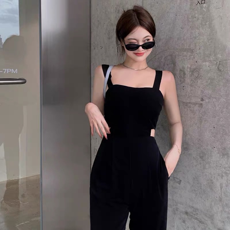 A36 Jumpsuit Dài 3 Lỗ Cutout Eo