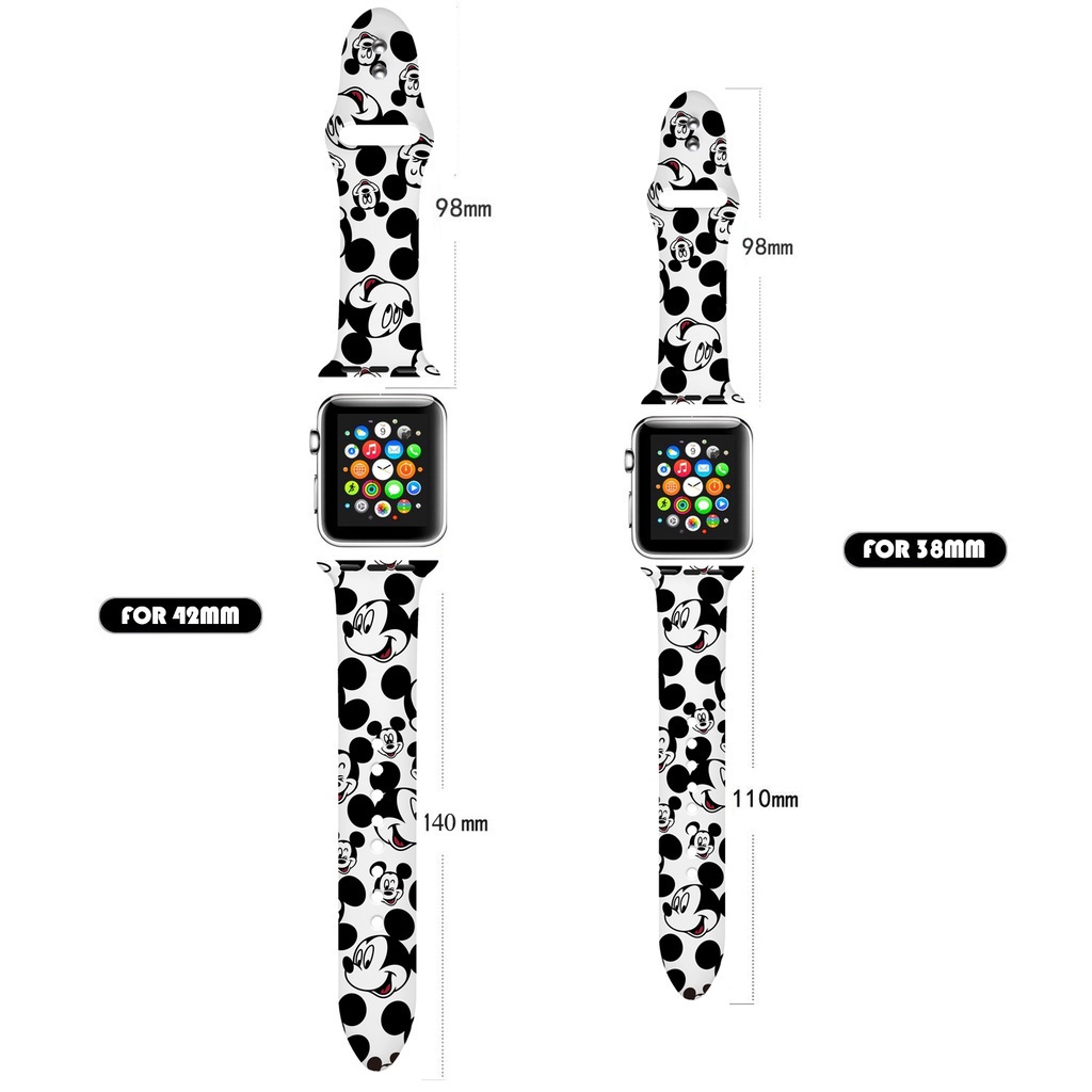 Dây Silicon Họa Tiết Hoạt Hình Cho Đồng Hồ Thông Minh Apple Watch 49mm 41mm 45mm 44mm 42mm 40mm 38mm 8 Ultra SE 7 6 5 4 3 2 1