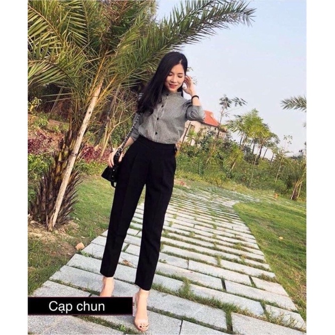 Quần Baggy Cạp Chun Sau lưng - Quần tây âu nữ  Công Sở cạp chun sau Có cỡ to Big Size  -mã Baggy Công Sở