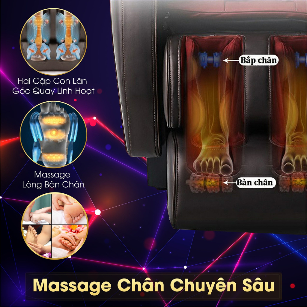 Ghế Massage Trị Liệu, Ghế Massage Toàn Thân Okusaki Công Nghệ 4D+ AM-889 Phiên Bản Giới Hạn