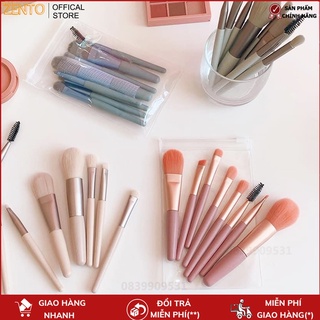Bộ Cọ Trang Điểm Gốm 8 cây Tặng Kèm Túi Zip Vintage Bộ Cọ Siêu Cute Hot Trend Zento