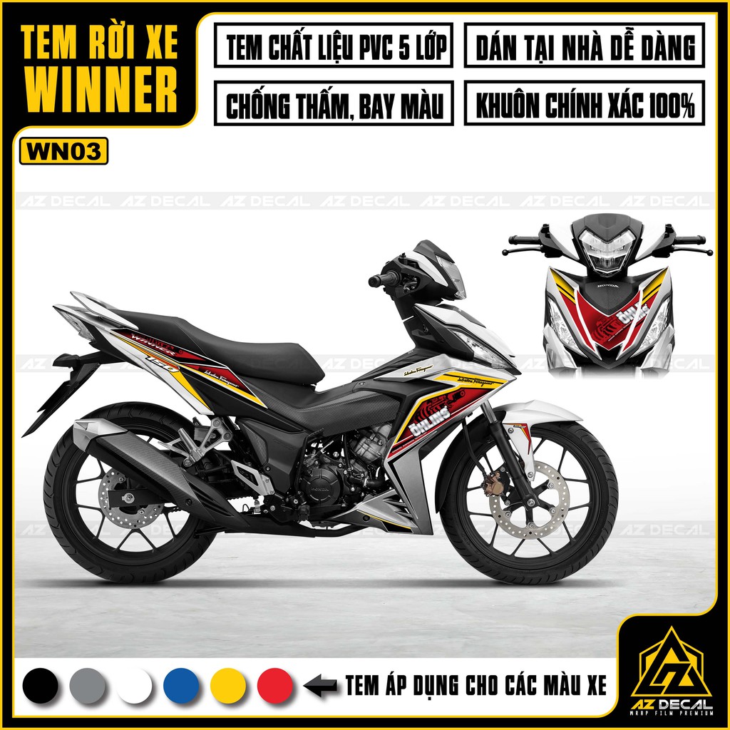 Tem Xe Winner V1/150 Mẫu Ohlins | WN03 | Chất Liệu Decal Chống Nước, Cắt Khuôn Sẵn Dễ Dàng