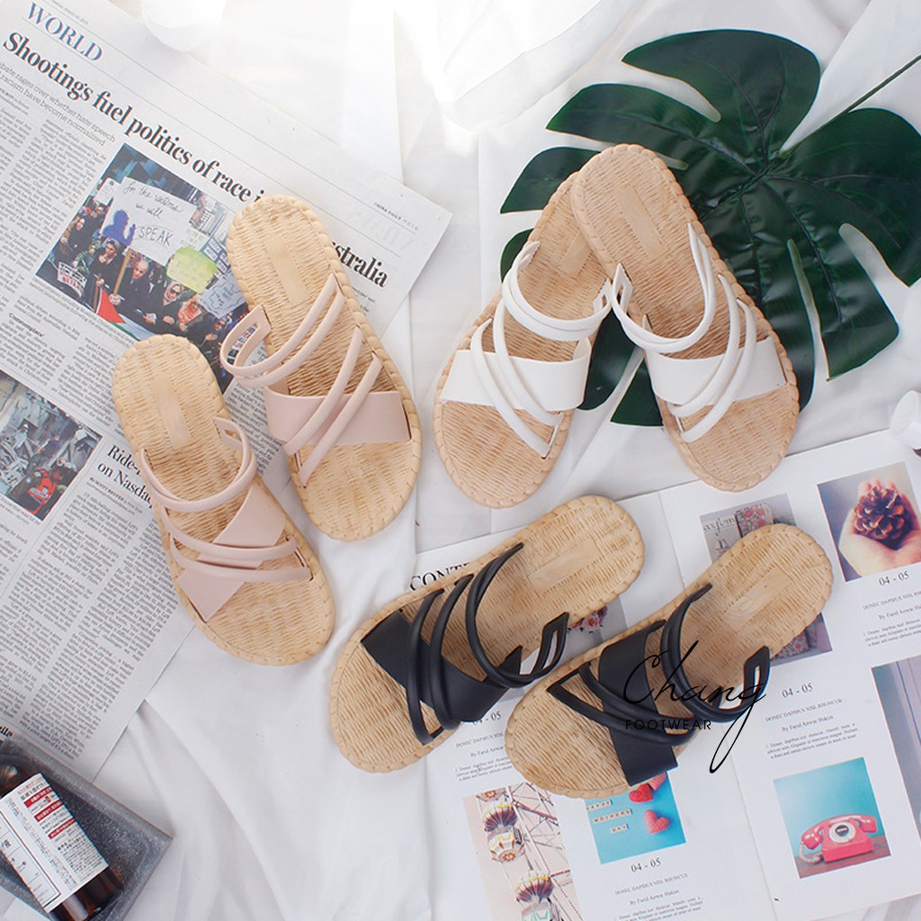 Sandal Nữ Giả Cói Quai Đan ❤️ FREESHIP ❤️ Dép nữ cao su mềm êm chống nước D02 (form bé tăng 1 size)