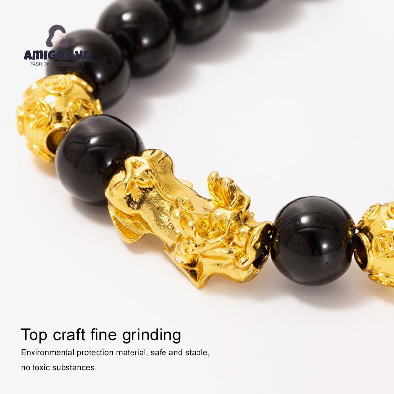 ✨✨Vòng Tay Chuỗi Hạt May Mắn Mạ Vàng Với Sáu Chữ Cái