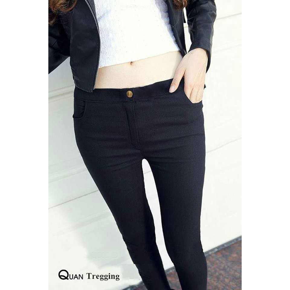 Quần Tregging Kaki Nữ Co Giãn Mạnh Lưng Cao Siêu Xinh