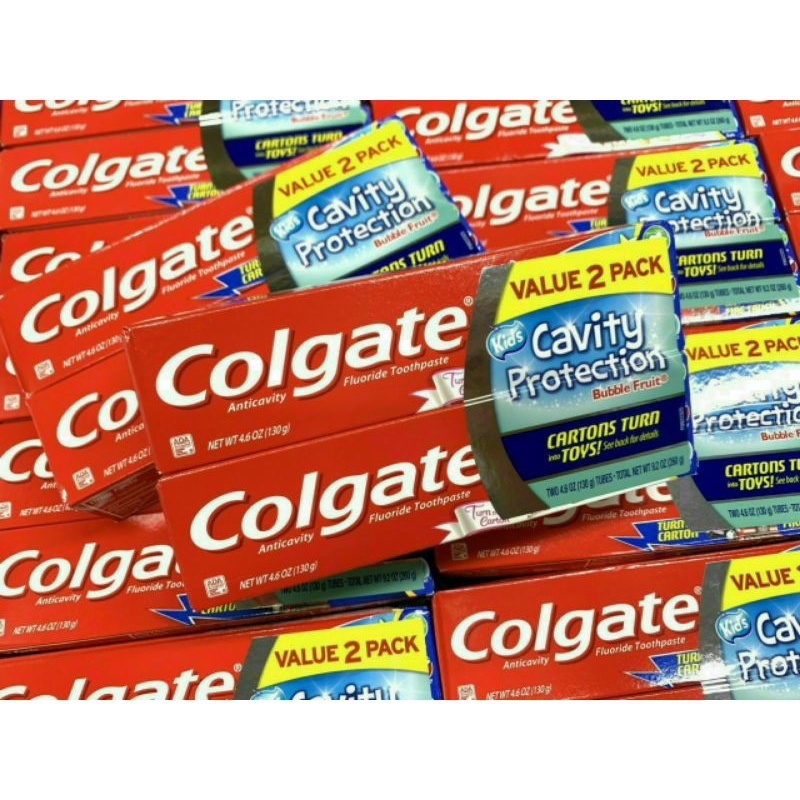 Colgate Kids Cavity Protection Fluoride Toothpaste Bubble Fruit mỹ dành cho bé từ 2 tuổi trở lên 130gr