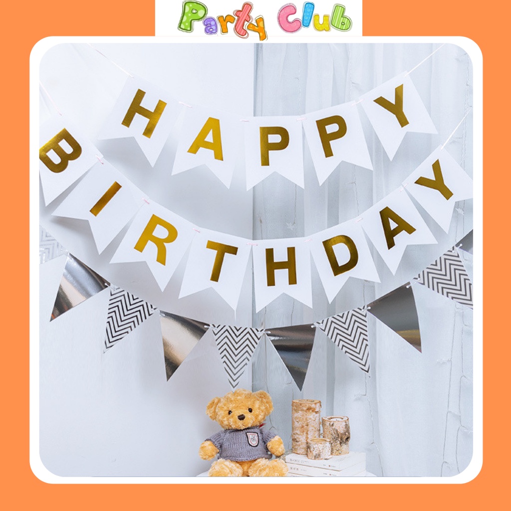 Dây treo chữ Happy birthday đuôi cá - dây cờ treo trang trí sinh nhật