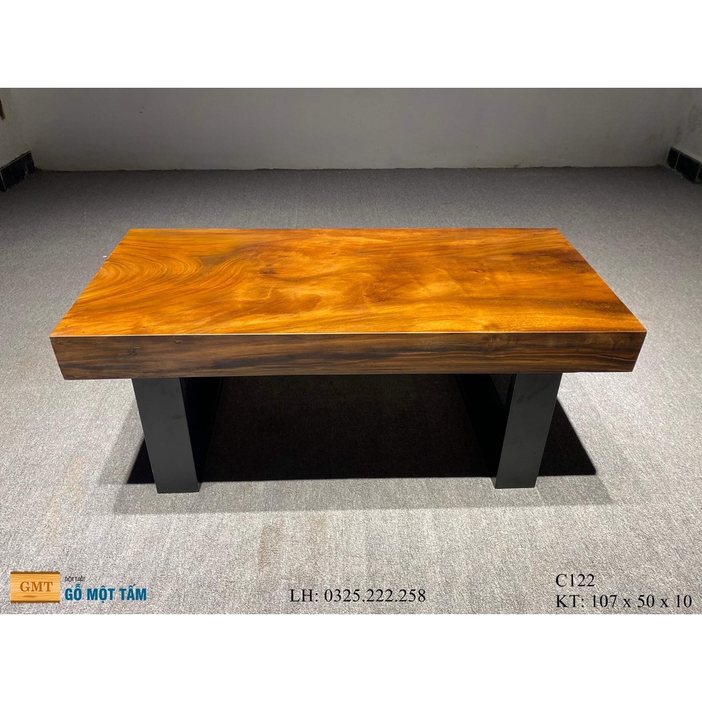 Mặt Bàn Sân Vườn Gỗ Me Tây, Bàn Sofa Gỗ Me Tây Dài 1,07m Rộng 50cm Dày 10cm