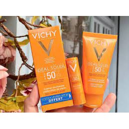 Set Kem Chống Nắng+kèm SON dưỡng chống nắng Pháp Vichy Ideal Soleil SPF50+ 50ml