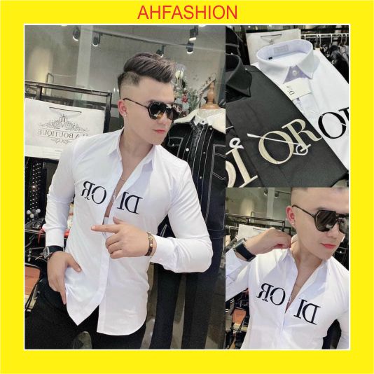 Áo sơ mi nam DIORRR dài tay vải lụa mịn chống nhăn đẹp kiểu dáng hàn quốc mẫu mới nhất cao cấp