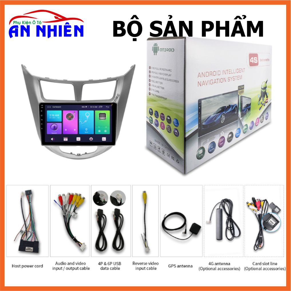 Màn Hình Android 9 inch Cho ACCENT/ VERNA 2009-2016 - Đầu DVD Chạy Android Kèm Mặt Dưỡng Giắc Zin Hyundai Accent/Verna