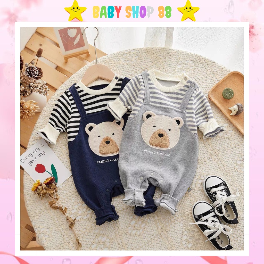 Quần áo trẻ em bộ body dài tay bodysuit áo liền quần cho bé trai bé gái M3.8.22
