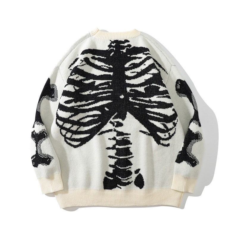 Áo Sweater dệt kim hoạ tiết xương 10MK cho nam và nữ
