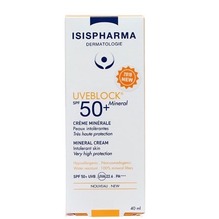 UVEBLOCK SPF 50+ MINERAL – Kem chống nắng bảo vệ da khỏi tác hại ánh nắng mặt trời tia UVA,UVB, ngăn ngừa đen da (40ml)