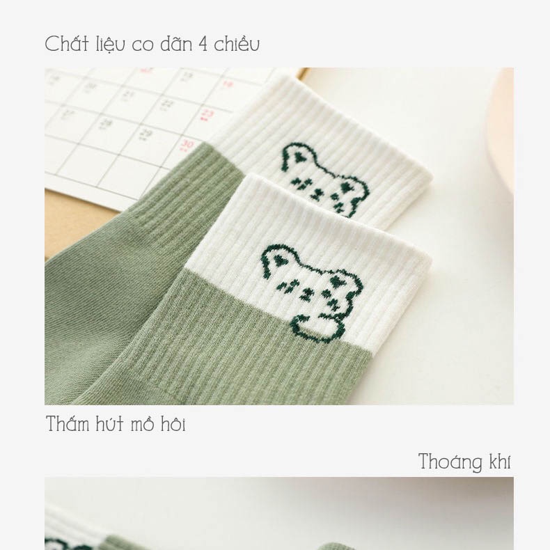 Tất vớ cổ cao nữ chất liệu vải cotton co giãn bốn chiều - Sope Shop