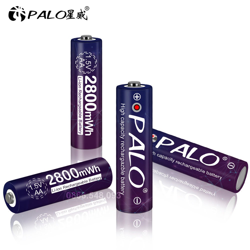 Bộ sạc pin tiểu AA 1,5V PALO Tặng 2 pin sạc AA2800 mAh