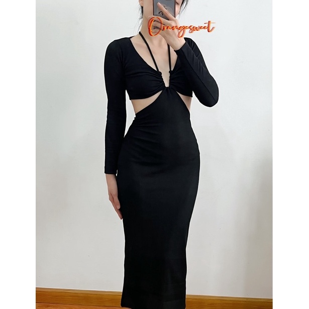 Đầm Body Dài Khoét Eo Cao Cấp Sang Xịn  KED