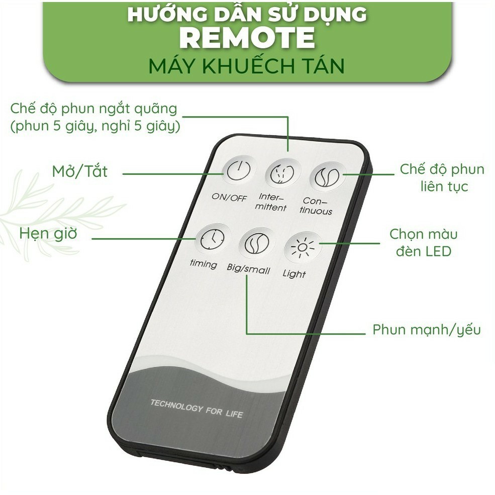 Remote điều khiển máy khuếch tán tinh dầu Hoa Nén