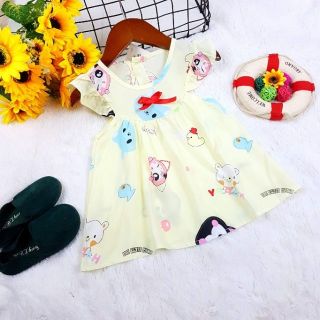 Váy lanh lụa bé gái