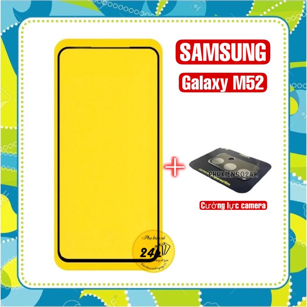 SAMSUNG M52 5G - Kính cường lực Full màn hình M52 + Cụm kính cường lực camera loại xịn cho SAMSUNG M