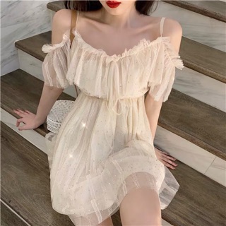 🎀(Có ảnh thật) Đầm trễ vai voan xoè 🎀