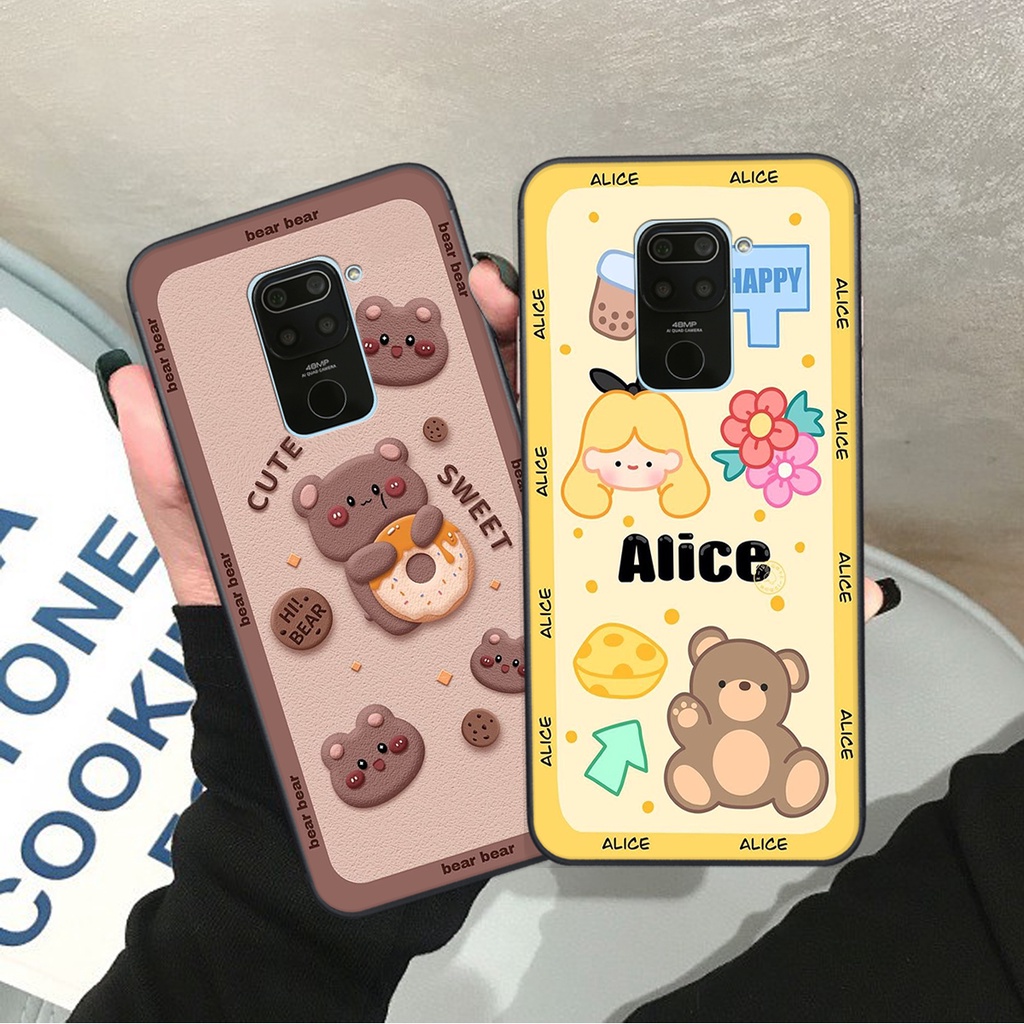 Ốp lưng Xiaomi REDMI NOTE 9 in hình Gấu nâu - hồng, Gấu Be@rick  cực CUTE, DỄ THƯƠNG