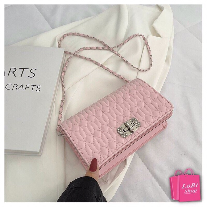 Túi Đeo Vai Đeo Chéo Nữ Màu Hồng Da Vân Nổi Thời Trang TM51