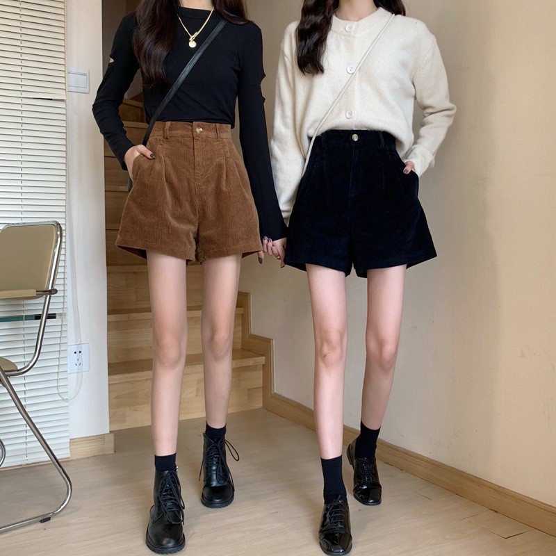 Quần Short Lưng Cao Vải Nhung Thời Trang Cá Tính Cho Nữ | BigBuy360 - bigbuy360.vn