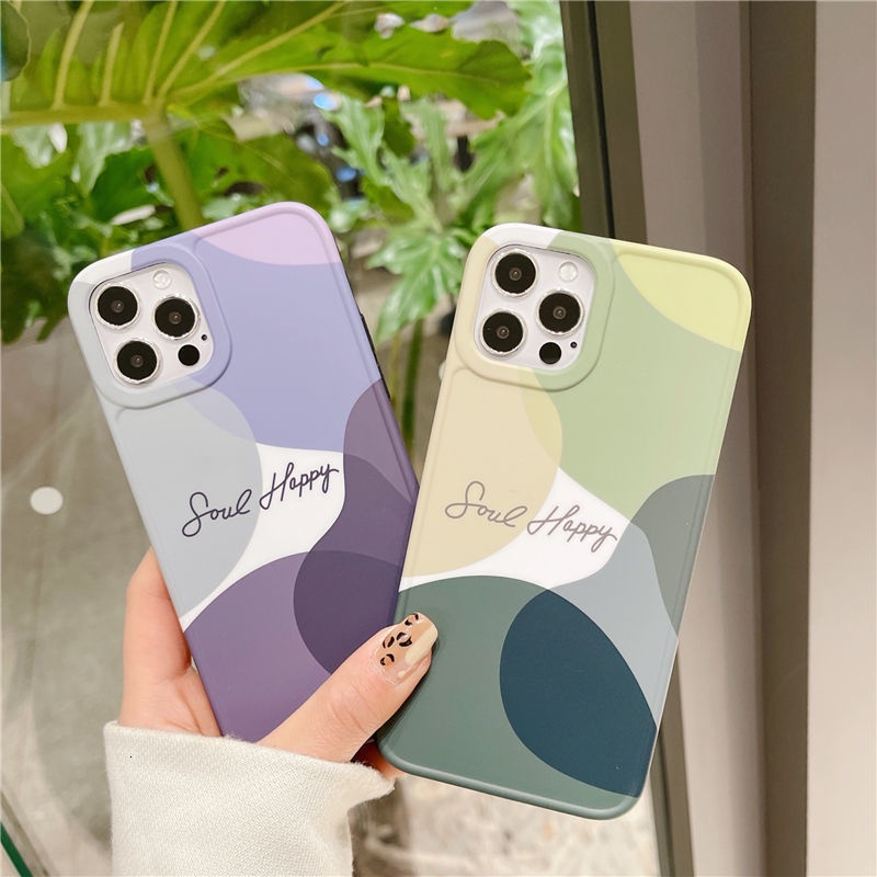 Ốp điện thoại cao su mềm chống rơi phối màu tương phản thích hợp cho IPhone 12 12promax 7 8Plus XR XSMAX 11 11promax