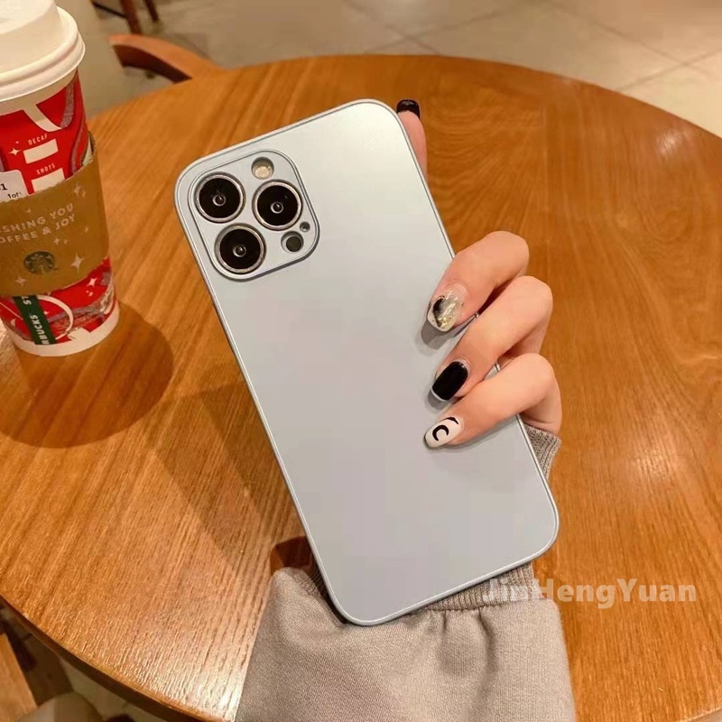 Phiên bản nâng cấp của Vỏ kính mờ AG cho Iphone 15 14 13 12 11 PRO MAX Vỏ điện thoại di động Cao cấp Màu mới Far Peak Blue Chống dầu và Chống vân tay