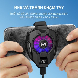 Quạt tản nhiệt điện thoại MEMO DL05 - DL06, làm mát bằng sò lạnh, có màn hình hiển thị nhiệt độ