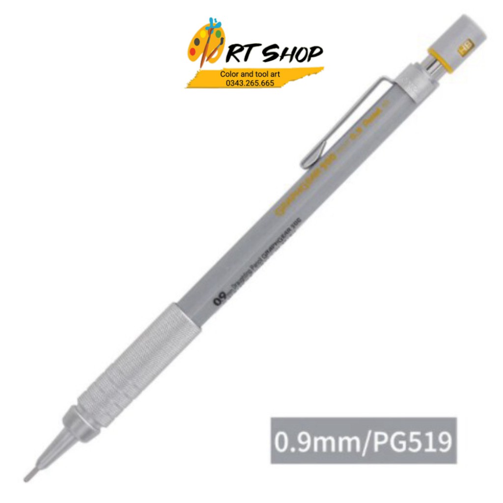 Chì Bấm Cơ Khí PG519 Pentel Graphgear 500 Cao Cấp Nhật Bản 0.9 - Chì kim Pentel thân kim loại - Art Shop