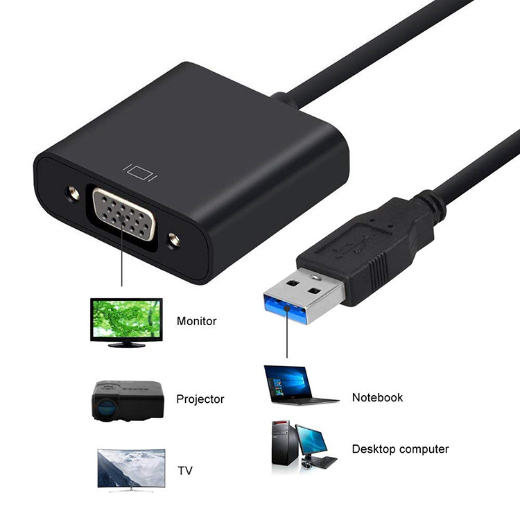 Cáp Chuyển Đổi Usb Sang Vga Hd 3.0 - Vga 1080p