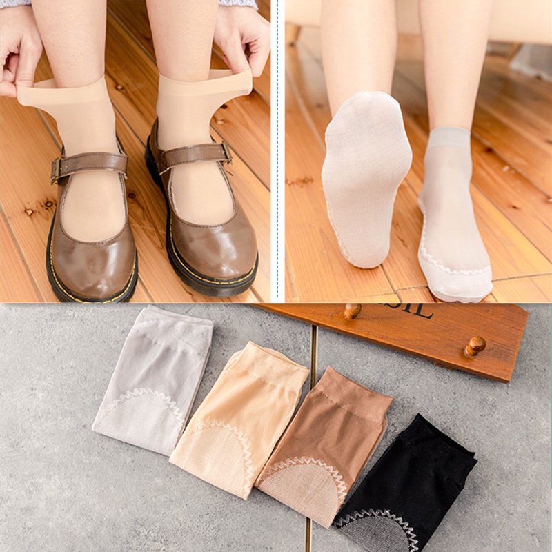 1 Đôi Tất Ngắn Thoáng Khí Chống Trượt Cho Nữ