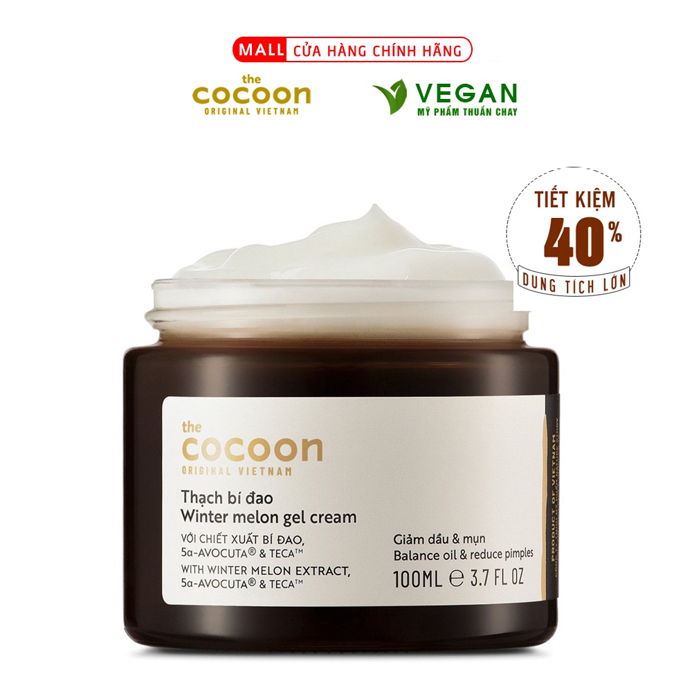 Thạch Bí Đao cocoon (kem dưỡng ẩm) cấp ẩm và ngừa mụn 100ml thuần chay